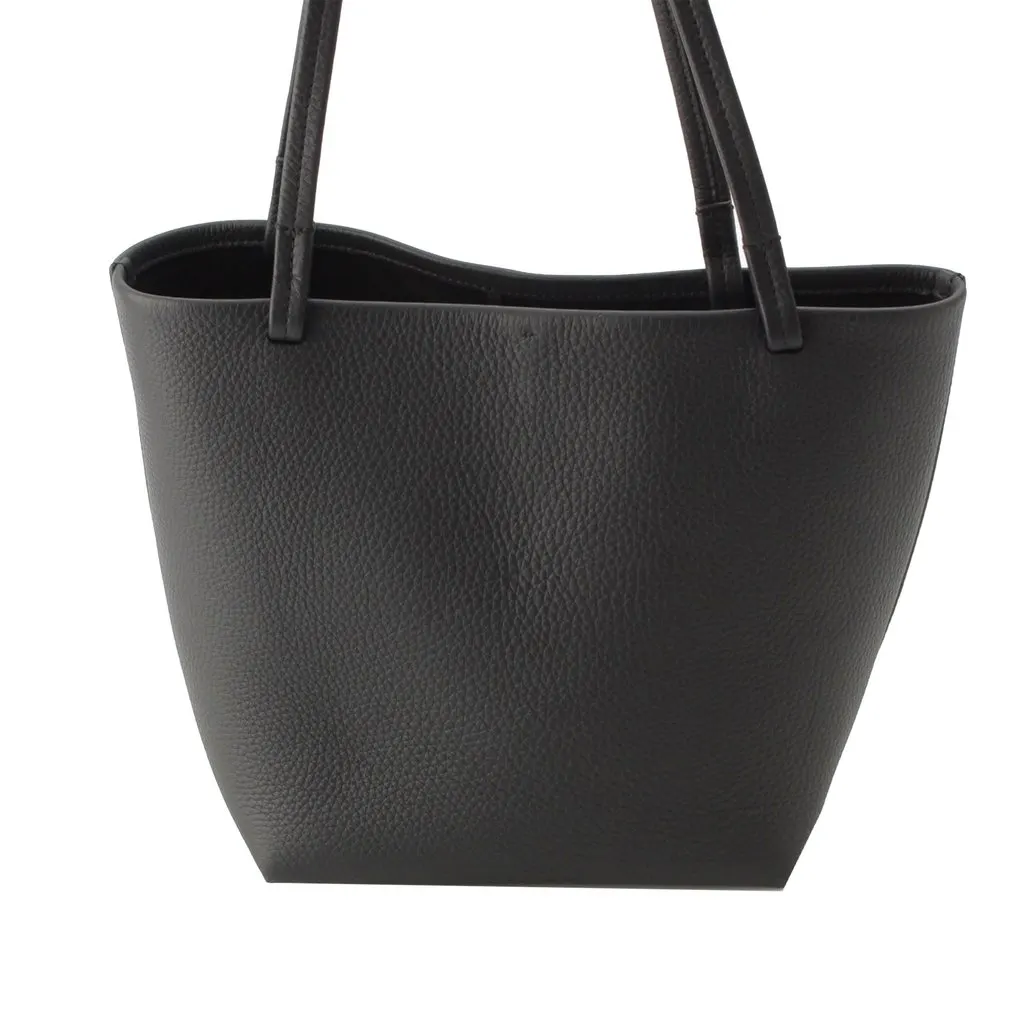 The Row Medium Grained Calfskin Park Tote Black Leather Very good - Back View