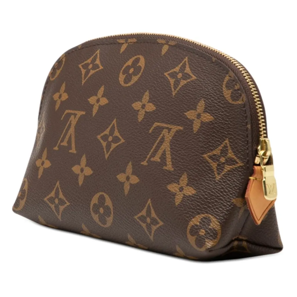 Louis Vuitton Monogram Cosmetic Pouch PM Brown Very good - Back View