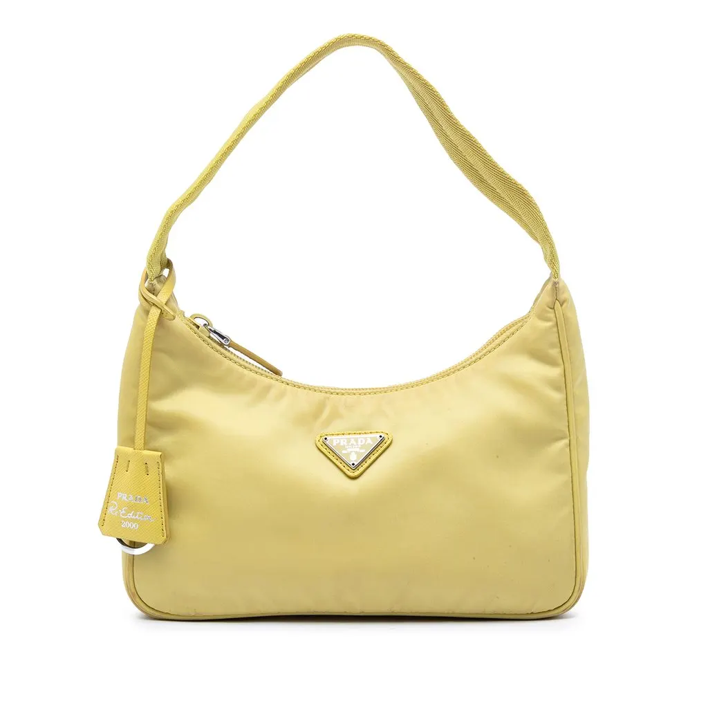 Prada Mini Tessuto Re Edition 2000 Shoulder Bag Yellow Very good - Front View