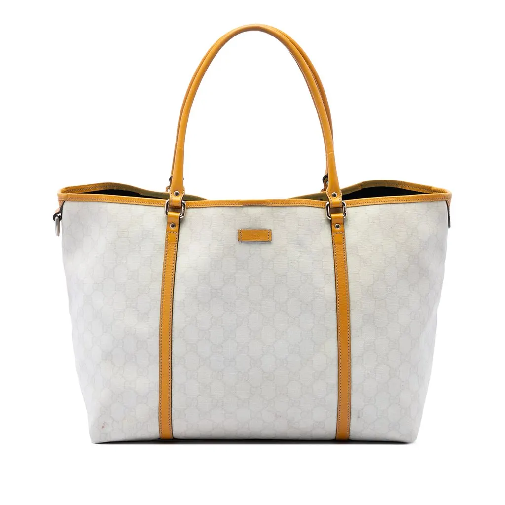 Gucci Large GG Supreme Joy Tote White Very good - Front View