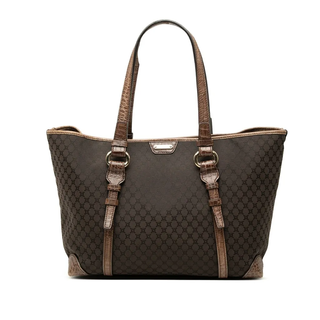 Celine Macadam Canvas Tote Brown Very good - Front View