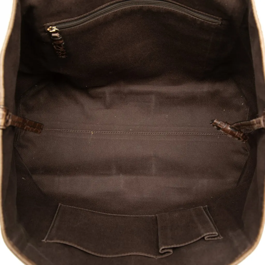 Celine Macadam Canvas Tote Brown Very good - Model View