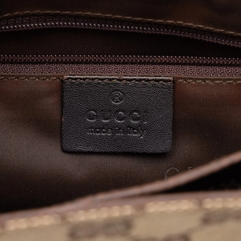Gucci GG Canvas and Calfskin Bamboo Top Handle Bag Beige Canvas Good - Box View