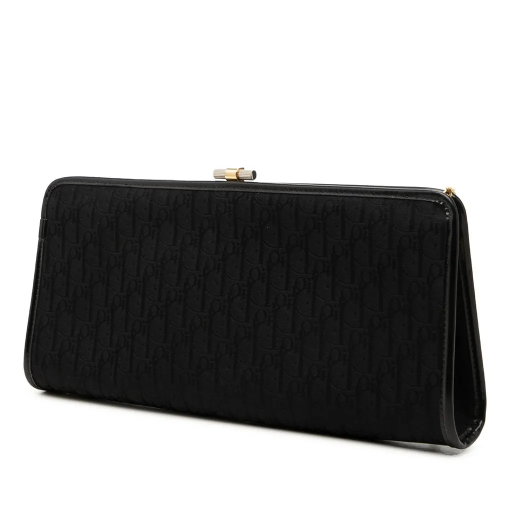 Dior Diorissimo Trotter Canvas Clutch With Chain Black Very good - Back View