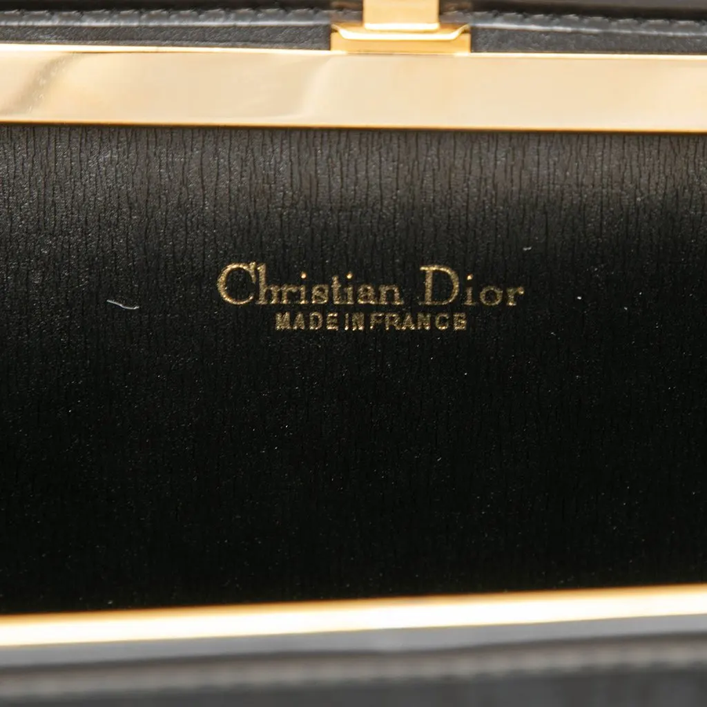 Dior Diorissimo Trotter Canvas Clutch With Chain Black Very good - Box View