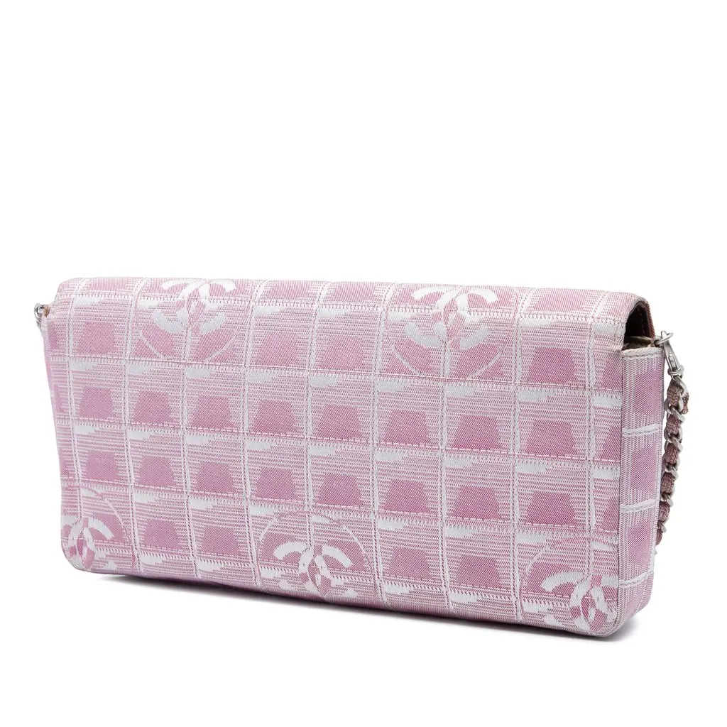 Chanel New Travel Line Nylon East West Flap Pink Polyamide Very good - Back View