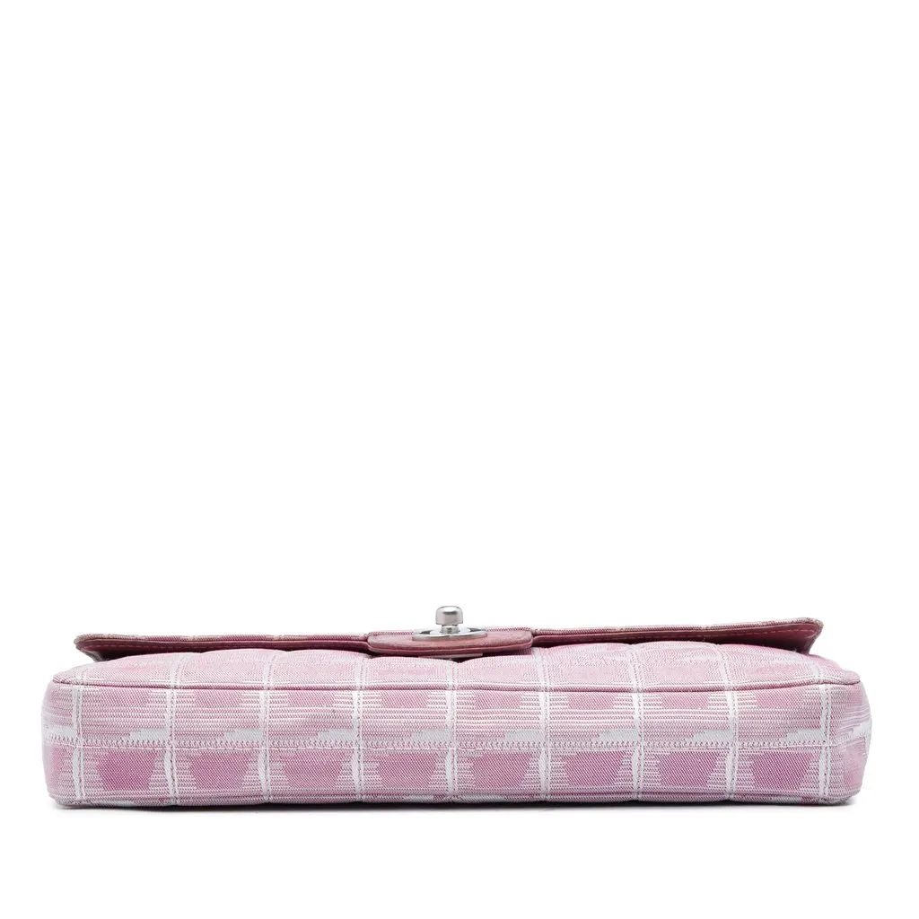 Chanel New Travel Line Nylon East West Flap Pink Polyamide Very good - Inside View