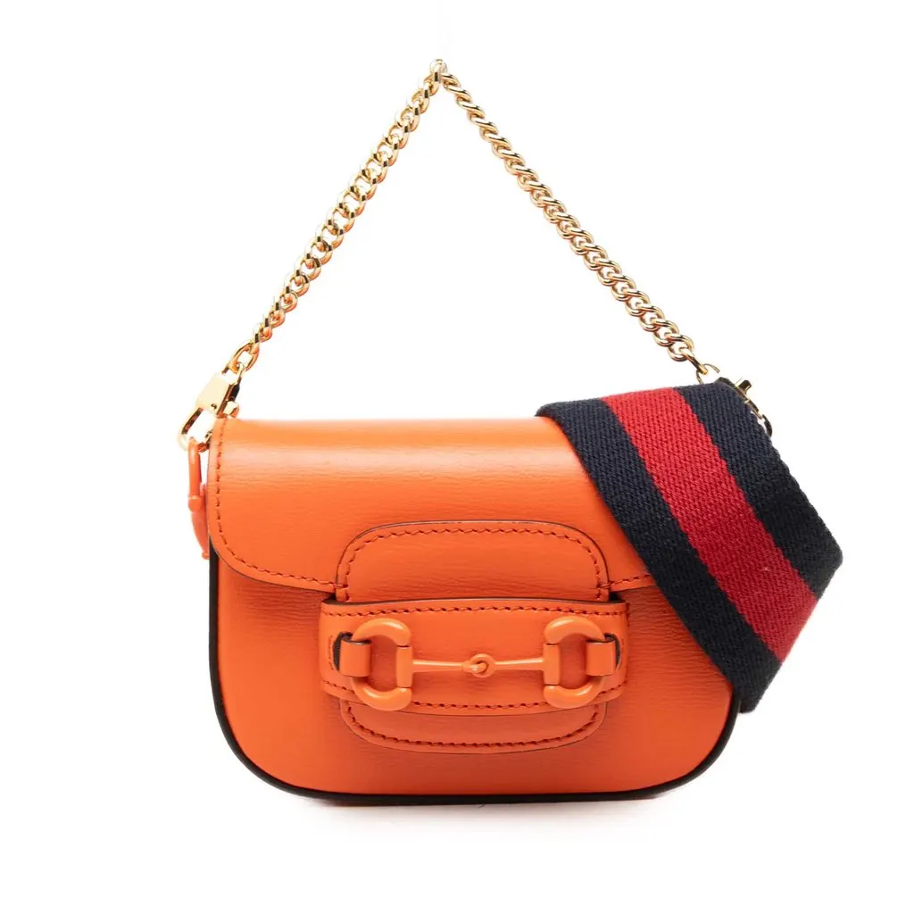 Gucci ميني جلد العجل هورسبيت 1955 ويب حقيبة ساتشيل