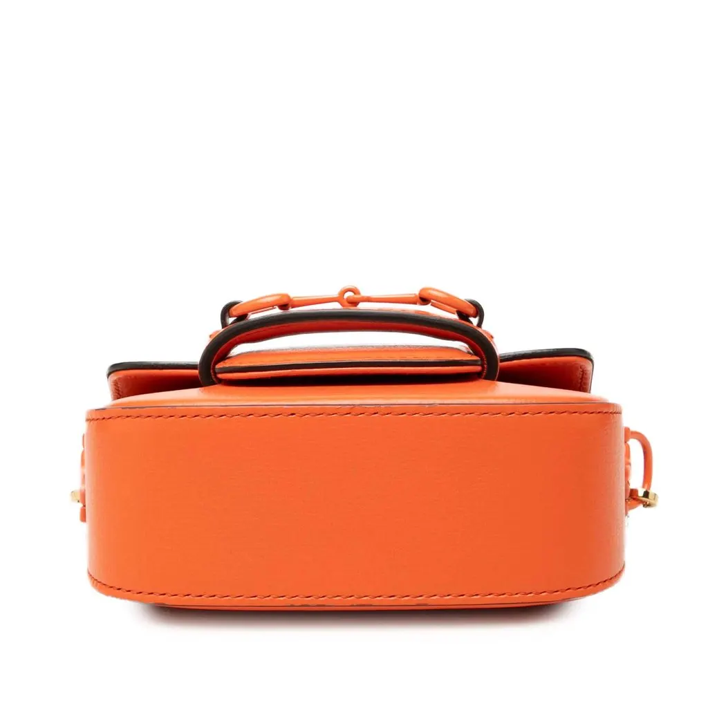 Gucci Mini Calfskin Horsebit 1955 Web Satchel Orange Leather Good - Inside View