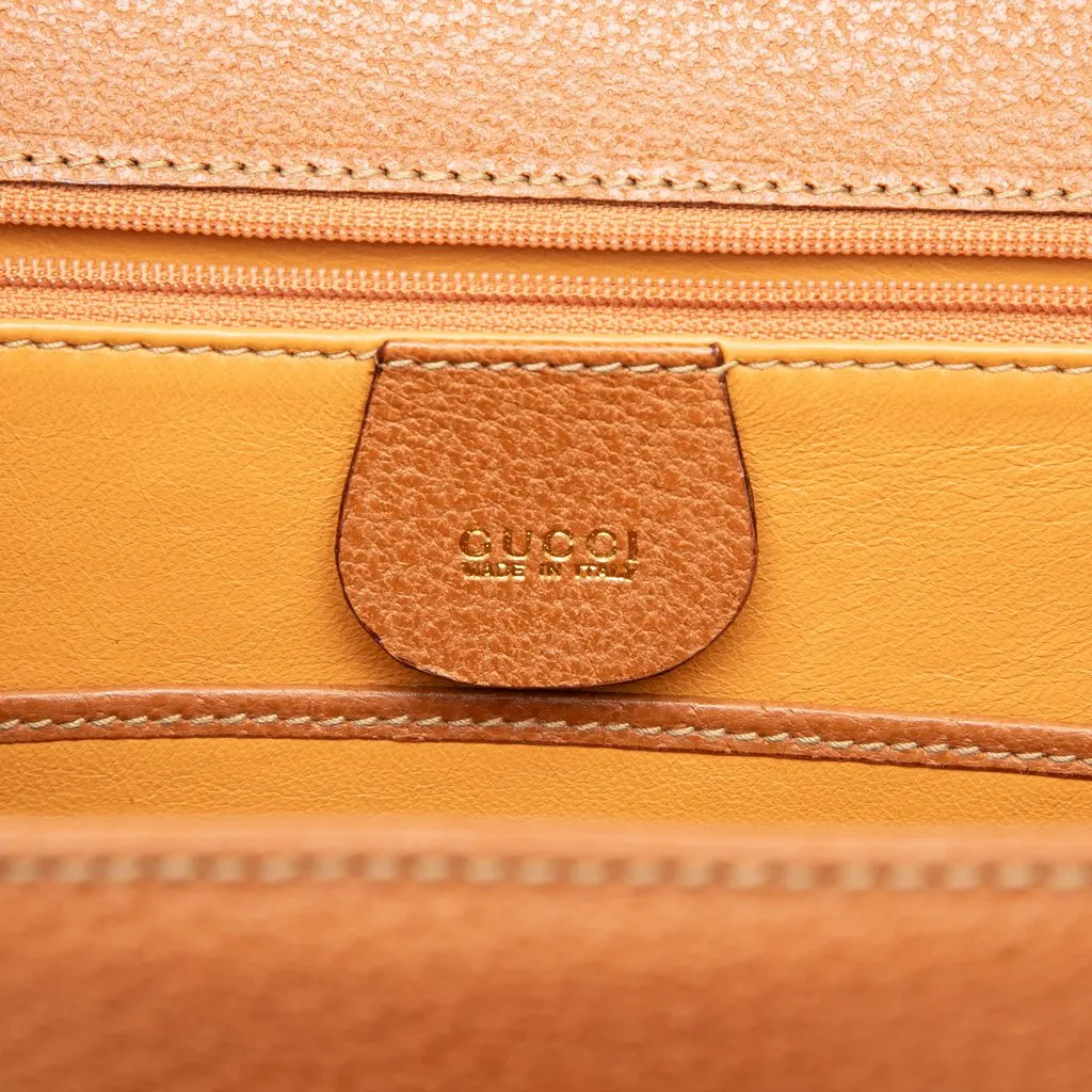 Gucci Grained Calfskin Bamboo Night Brown Leather Very good - Box View