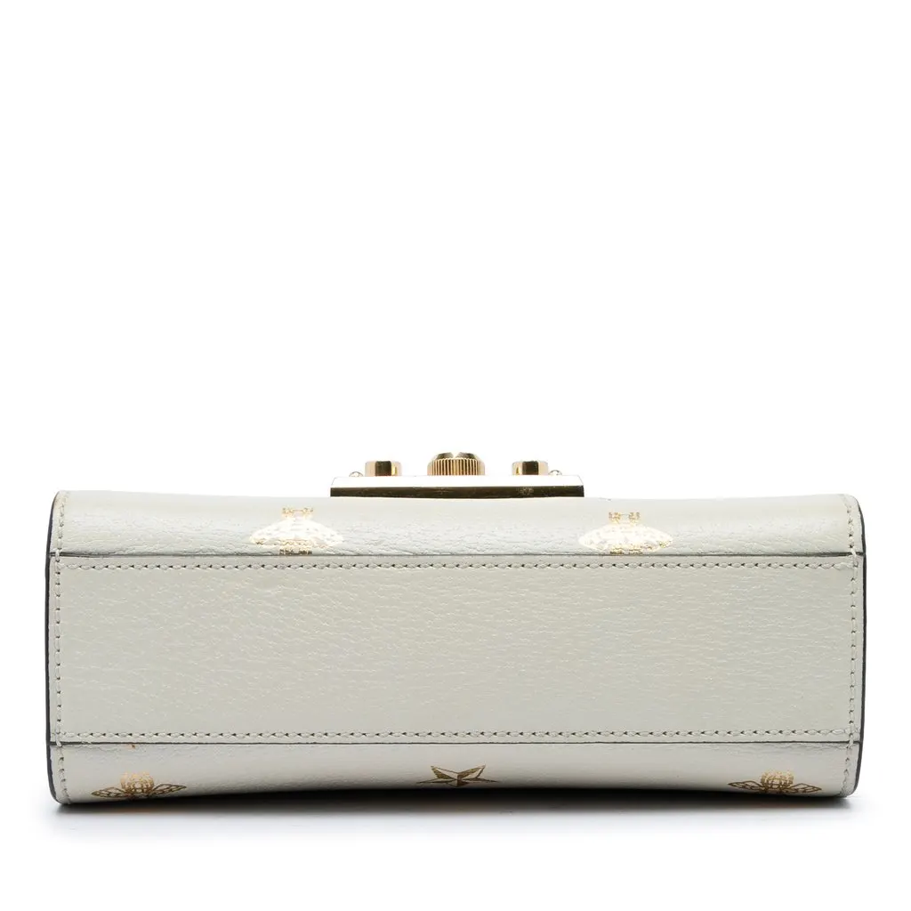 Gucci Small Leather Bee Star Padlock Crossbody White Leather Very good - Inside View