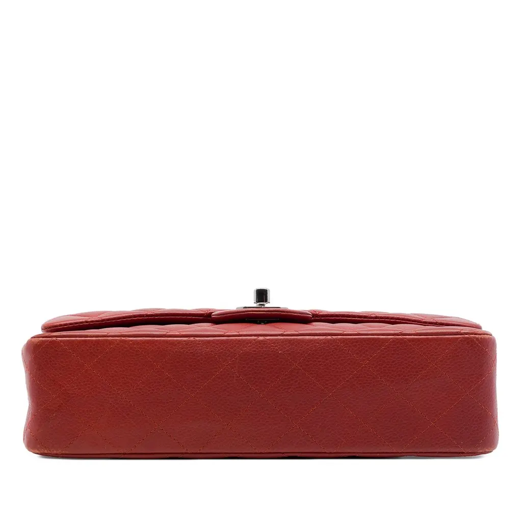 Chanel Medium Classic Caviar Double Flap Red Leather Very good - Inside View