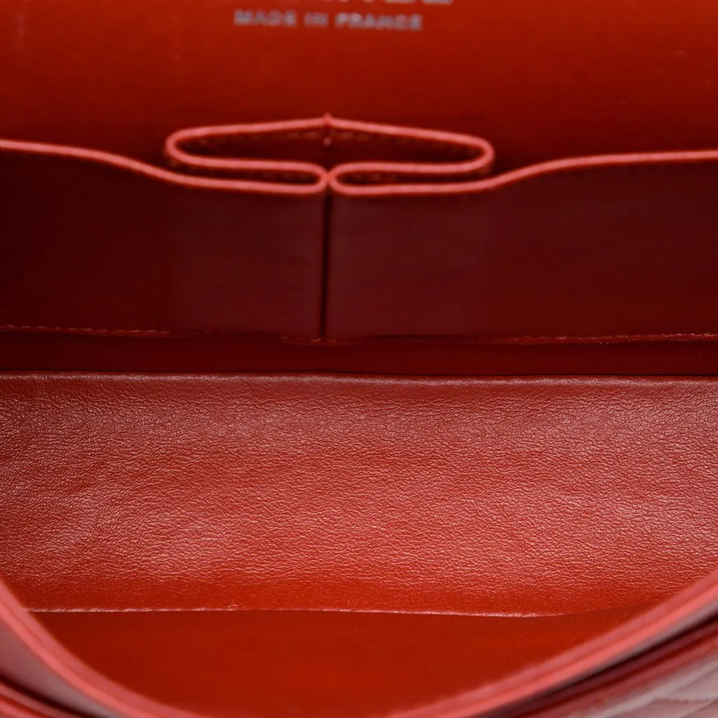 Chanel Medium Classic Caviar Double Flap Red Leather Very good - Model View