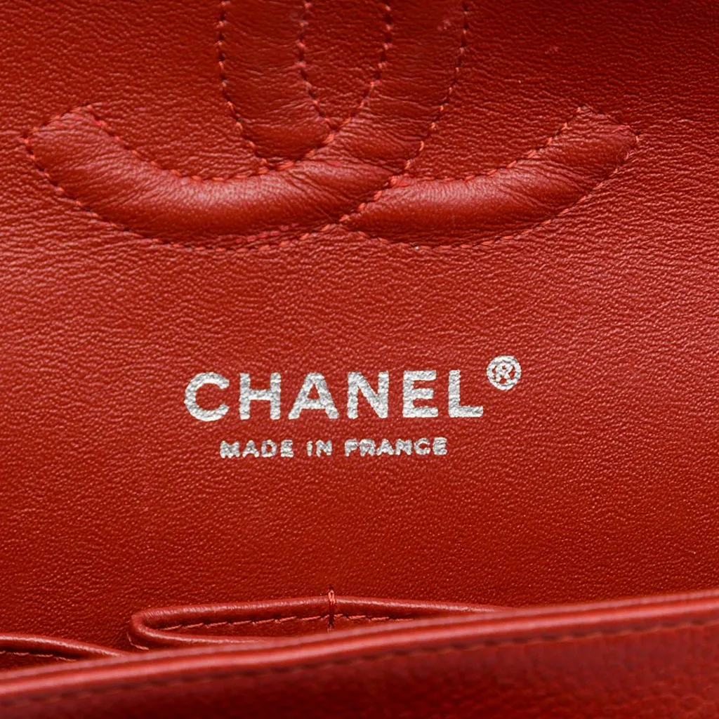 Chanel Medium Classic Caviar Double Flap Red Leather Very good - Box View