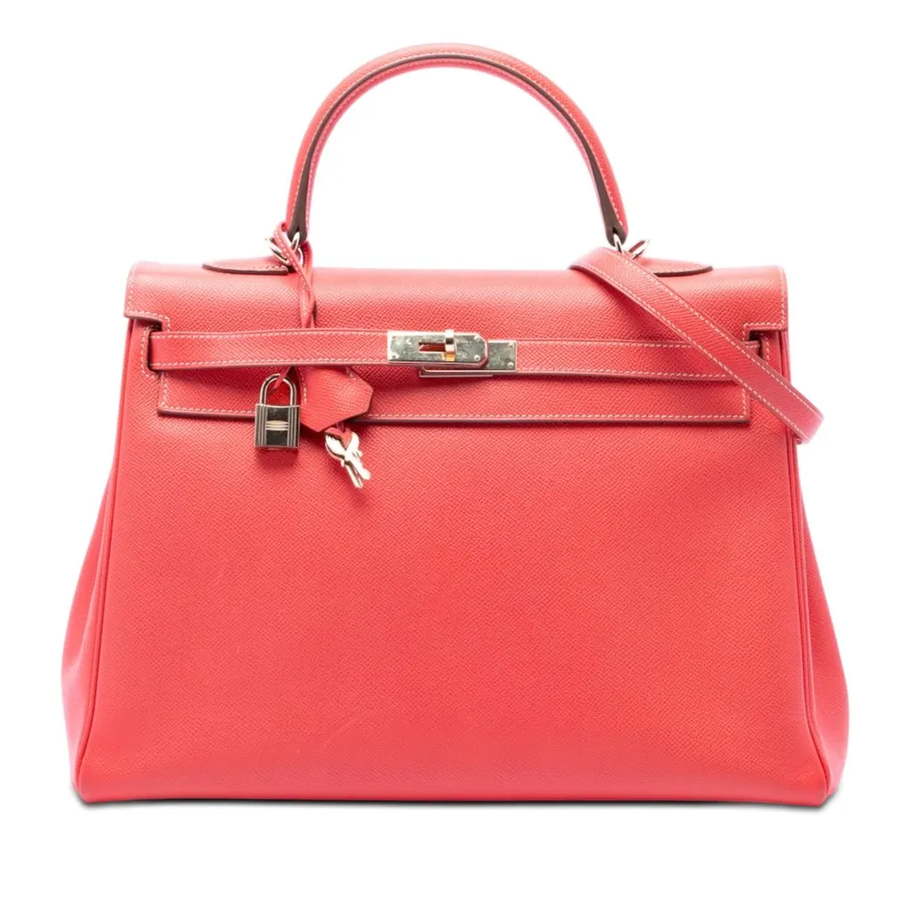 Hermès Epsom Candy Kelly II Retourne 35 Pink Leather Very good - Front View