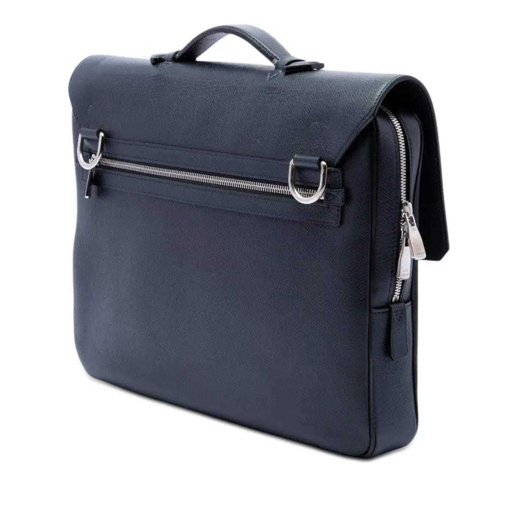 Louis Vuitton Taiga Vassili PM Blue Leather Very good - Back View