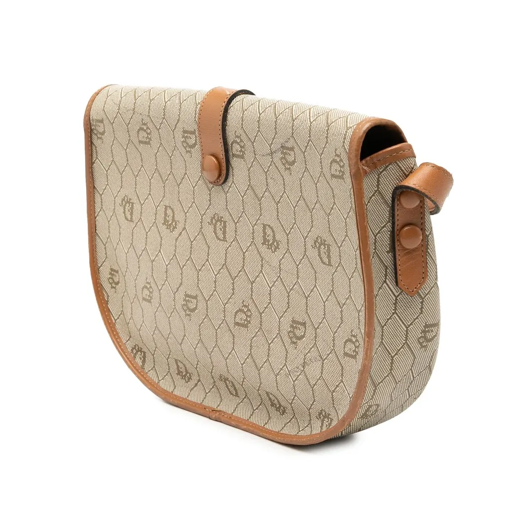 Dior Honeycomb Coated Canvas Crossbody Beige Very good - Back View