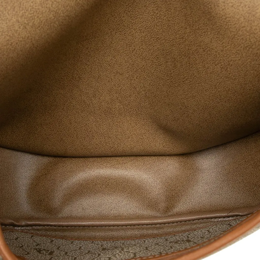 Dior Honeycomb Coated Canvas Crossbody Beige Very good - Model View
