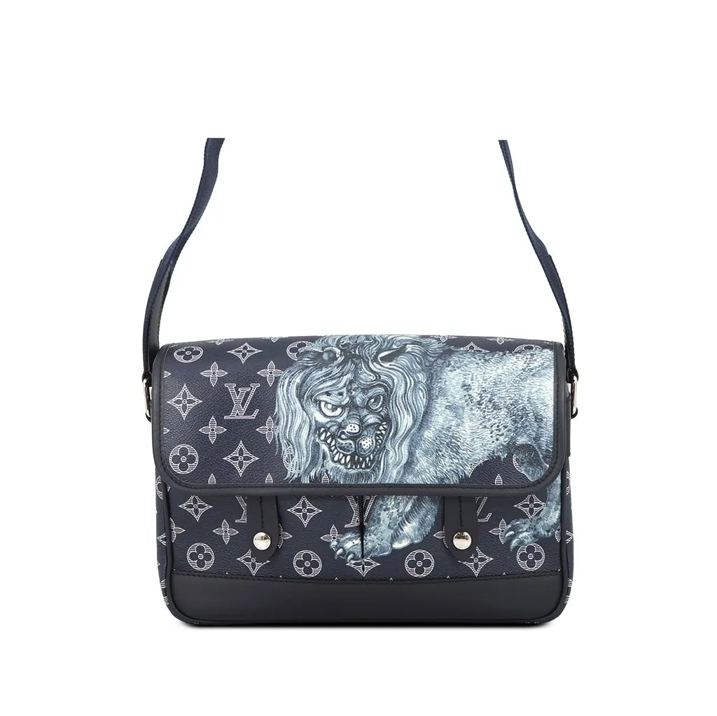 Louis Vuitton Chapman Brothers Monogram Savane Messenger PM Blue Canvas Very good - Front View