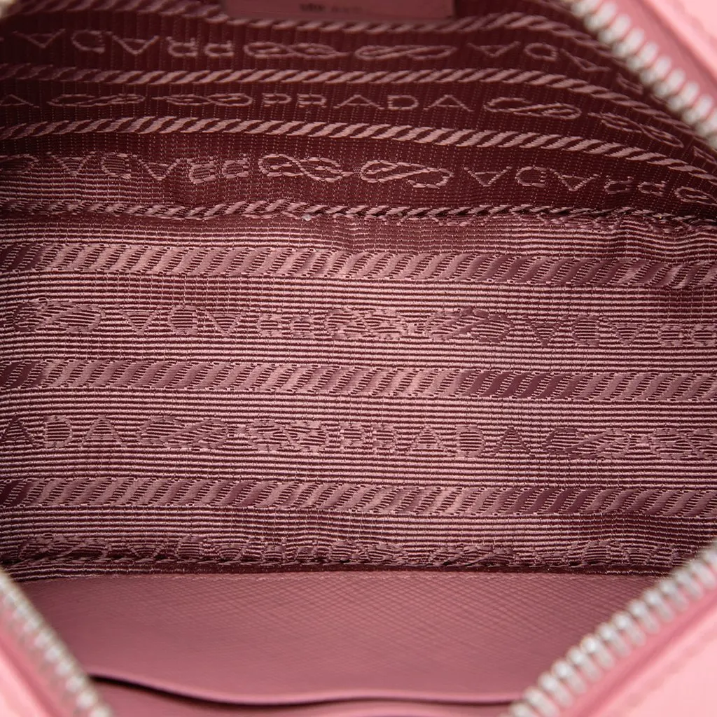 Prada Mini Saffiano Lux Camera Bag Pink Leather Very good - Model View