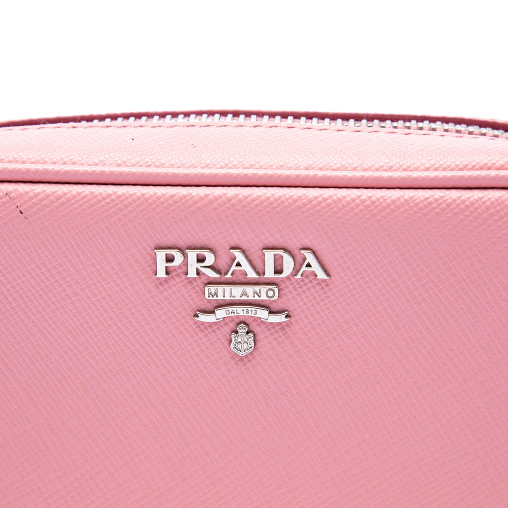 Prada Mini Saffiano Lux Camera Bag Pink Mini Leather