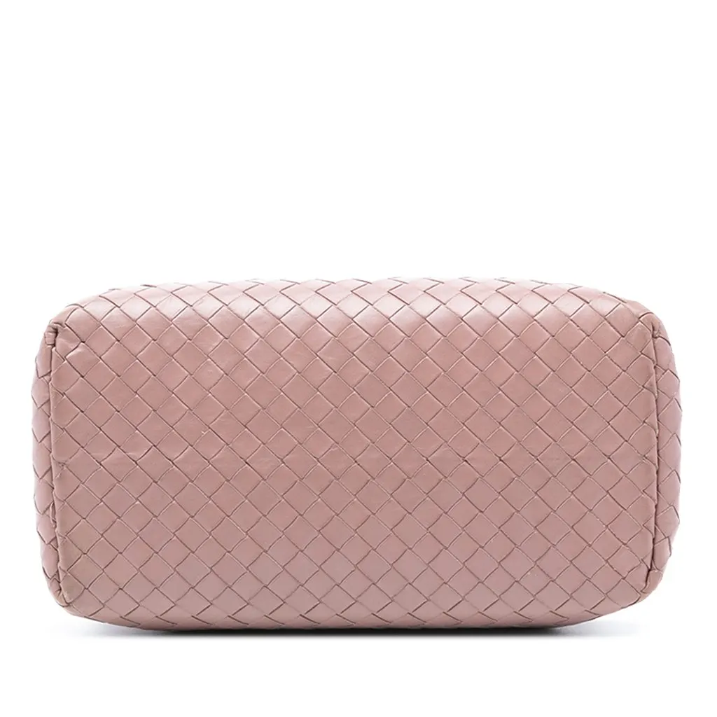 Bottega Veneta Mini Nappa Intrecciato Roma Satchel Pink Leather Good - Inside View