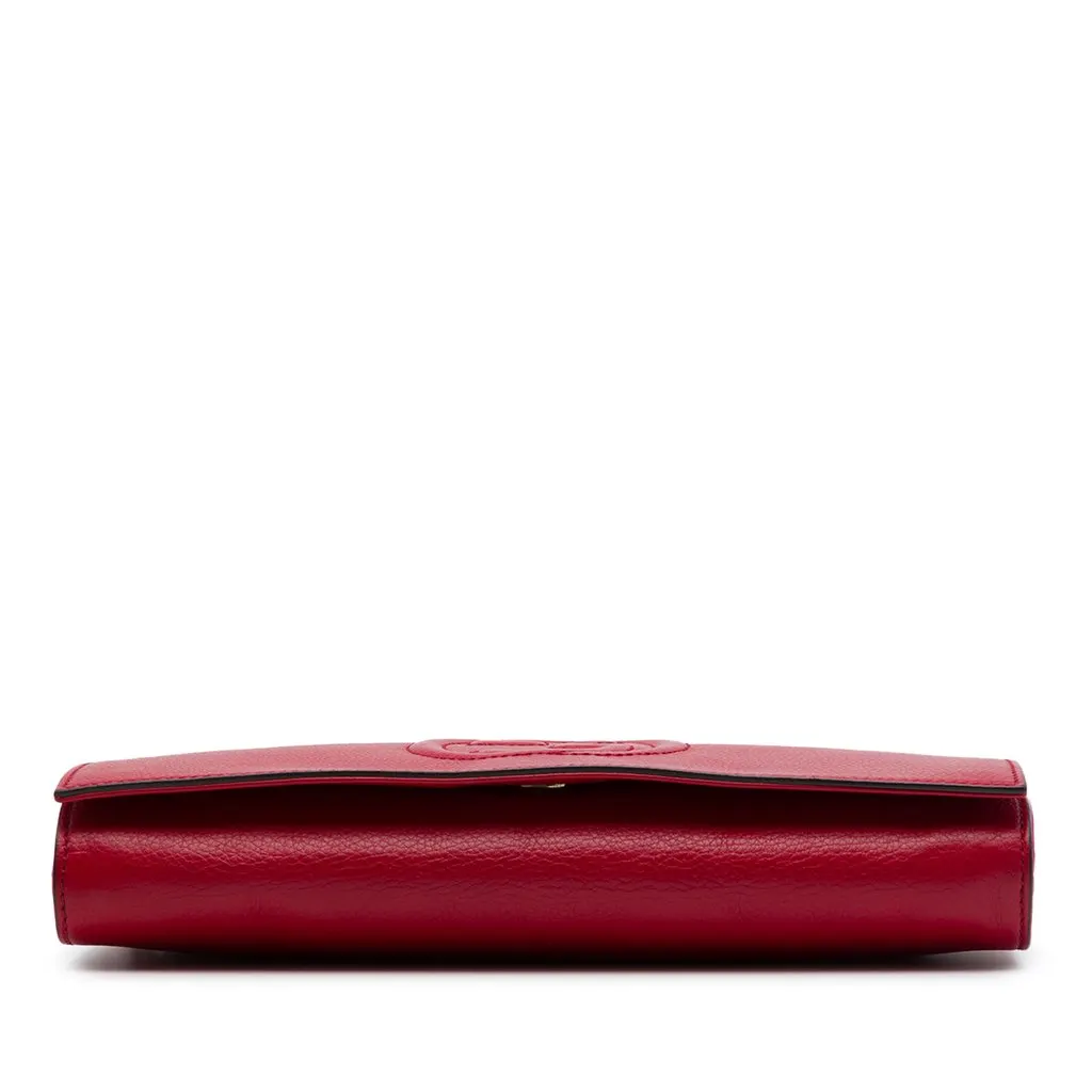 Gucci Calfskin Soho Disco Clutch Red Leather Very good - Inside View