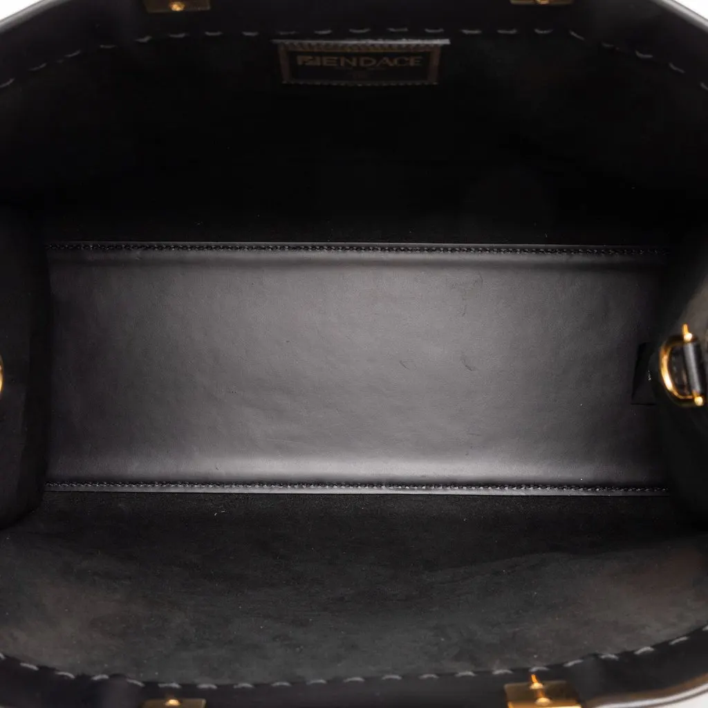 Fendi Versace Fendace Medium Calfskin Sunshine Shopper Tote Black Leather Very good - Model View