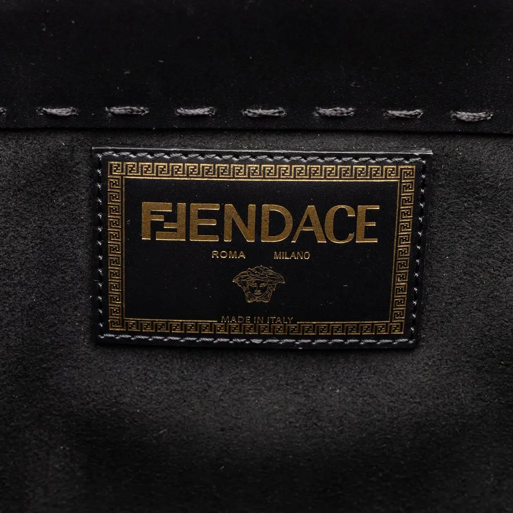 Fendi Versace Fendace Medium Calfskin Sunshine Shopper Tote Black Leather Very good - Box View