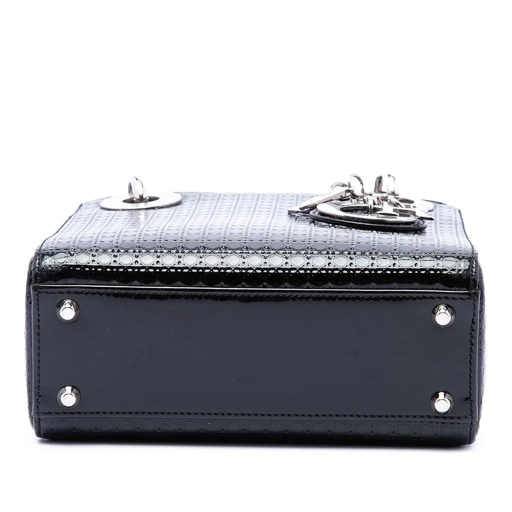 Dior Mini Metallic Patent Microcannage Lady Dior Black Leather Very good - Model View