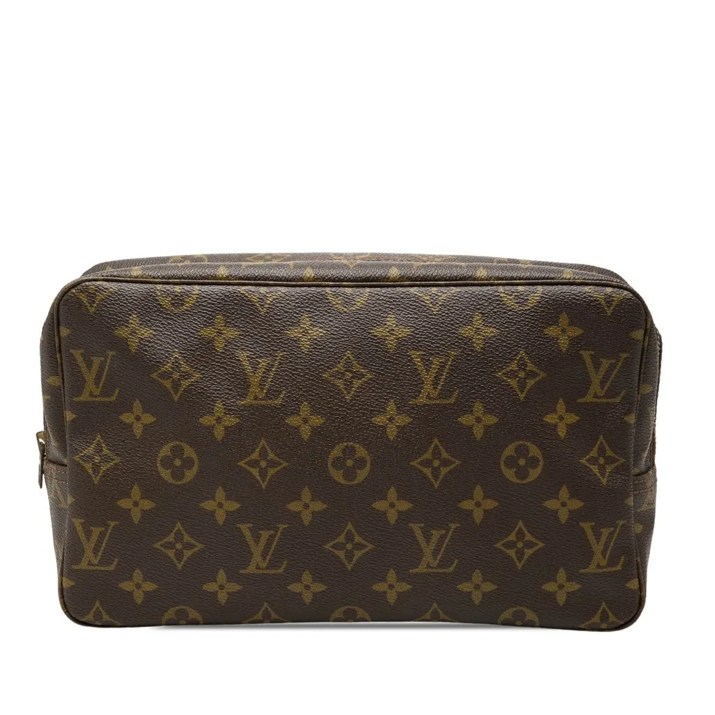 Louis Vuitton Monogram Trousse Toilette 28 Brown Canvas Good - Front View