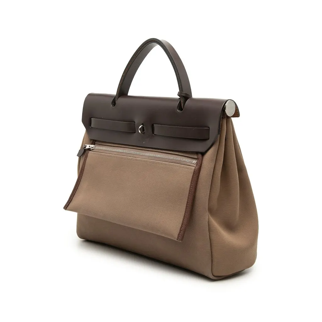 Hermès Toile Herbag Zip 31 Brown Very good - Back View