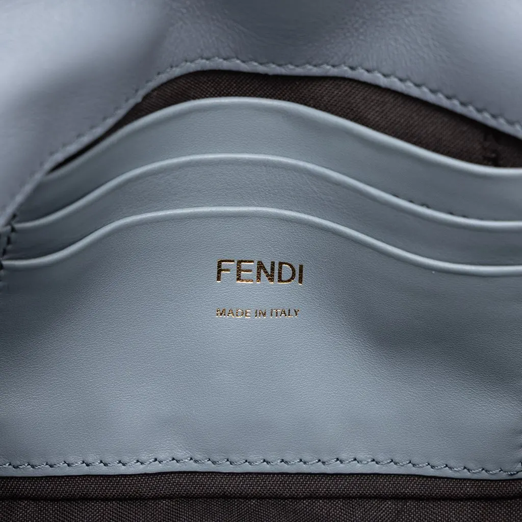 Fendi Mini Zucca Embossed Leather Baguette Satchel Grey Leather Good - Box View
