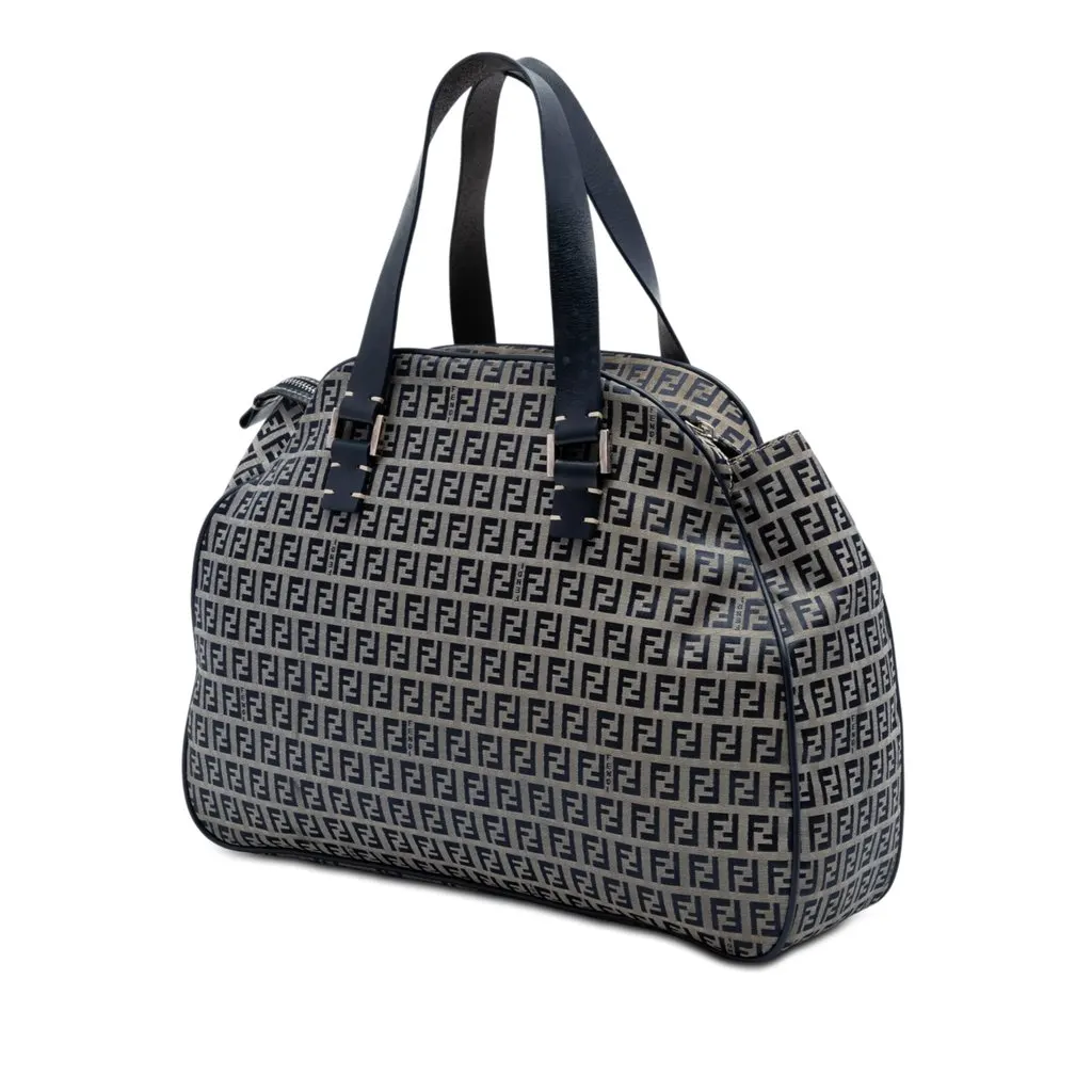 Fendi Zucchino Canvas Handbag Black Very good - Back View