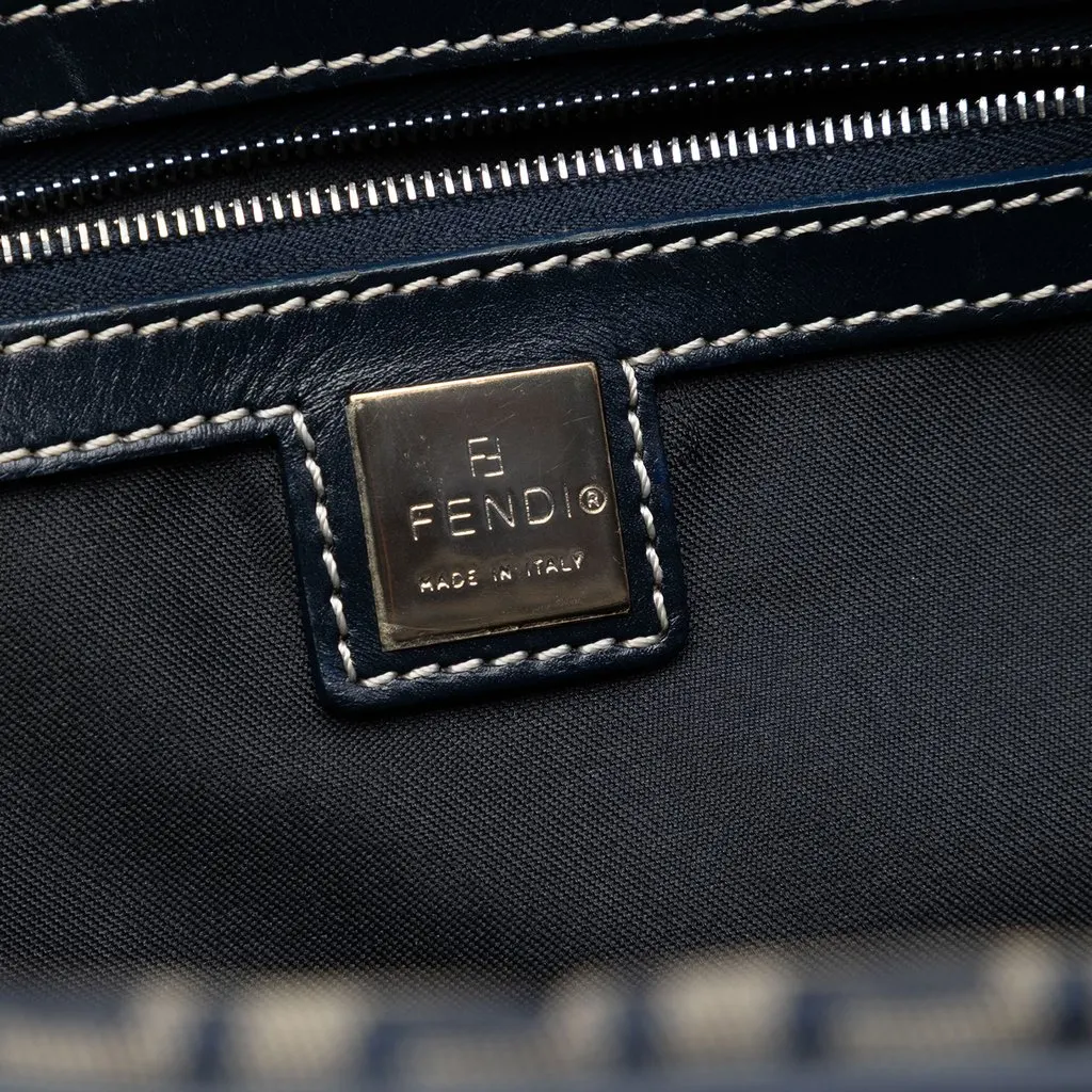 Fendi Zucchino Canvas Handbag Black Very good - Box View