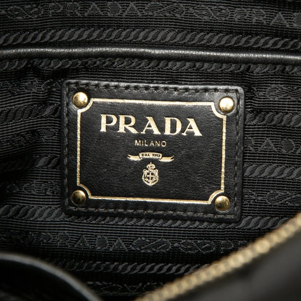 Prada Tessuto Gaufre Satchel Black Polyamide Good - Box View