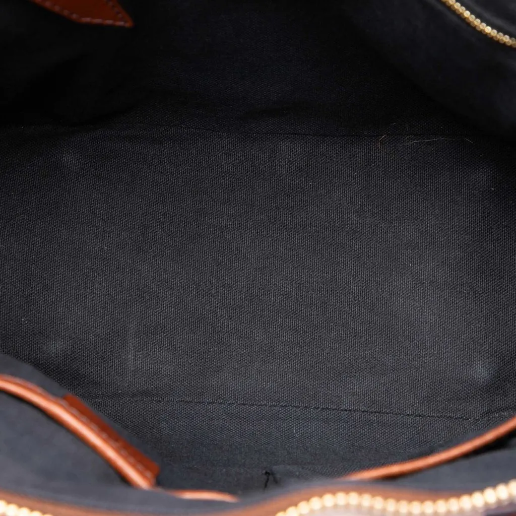 Burberry Small Leather Trimmed House Check Canvas Bridle Orchard Satchel Brown Canvas Good - Model View