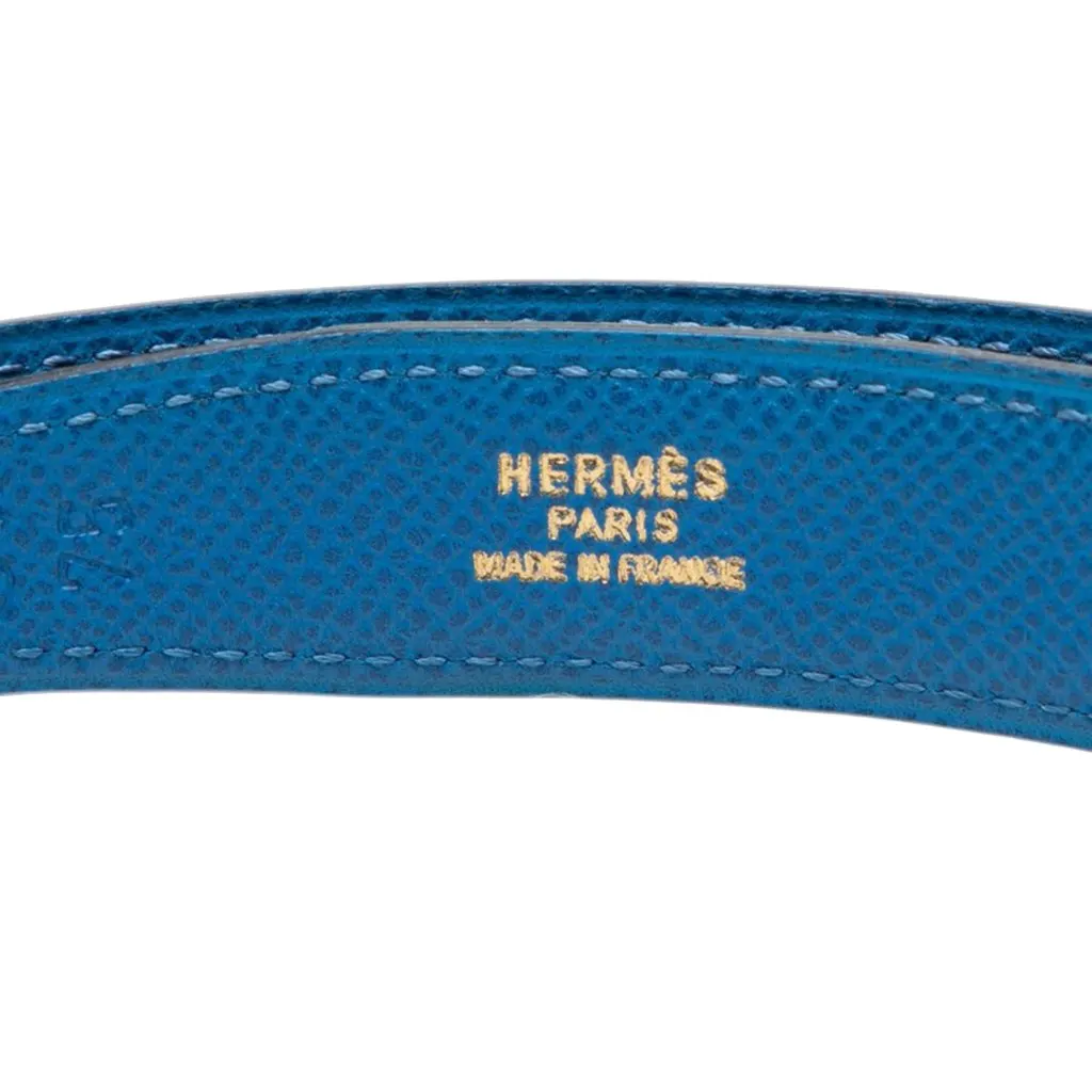 Hermès Box Calf and Courchevel Constance H Reversible Belt Red Leather Very good - Box View