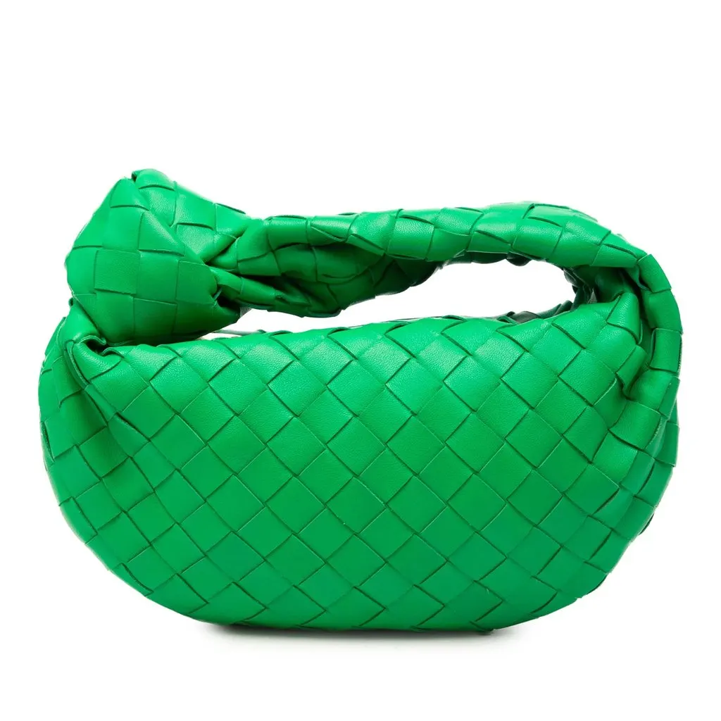Bottega Veneta Mini Nappa Intrecciato Jodie Green Leather Very good - Front View