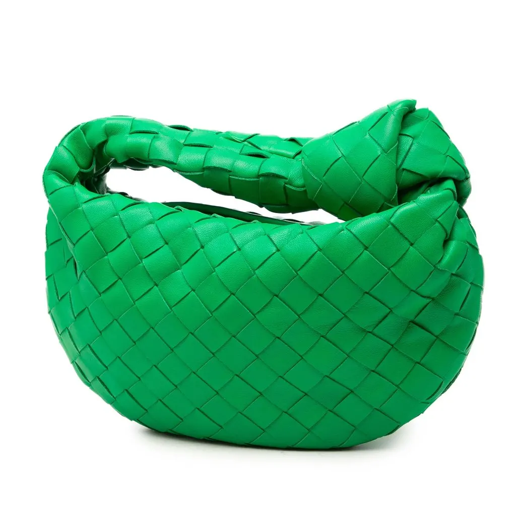 Bottega Veneta Mini Nappa Intrecciato Jodie Green Leather Very good - Back View