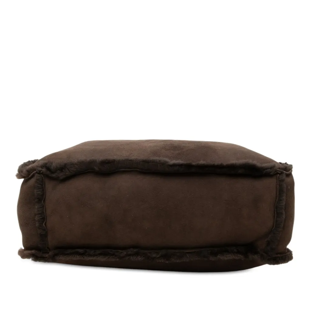 Chanel Suede and Shearling Tote Brown Leather Very good - Inside View