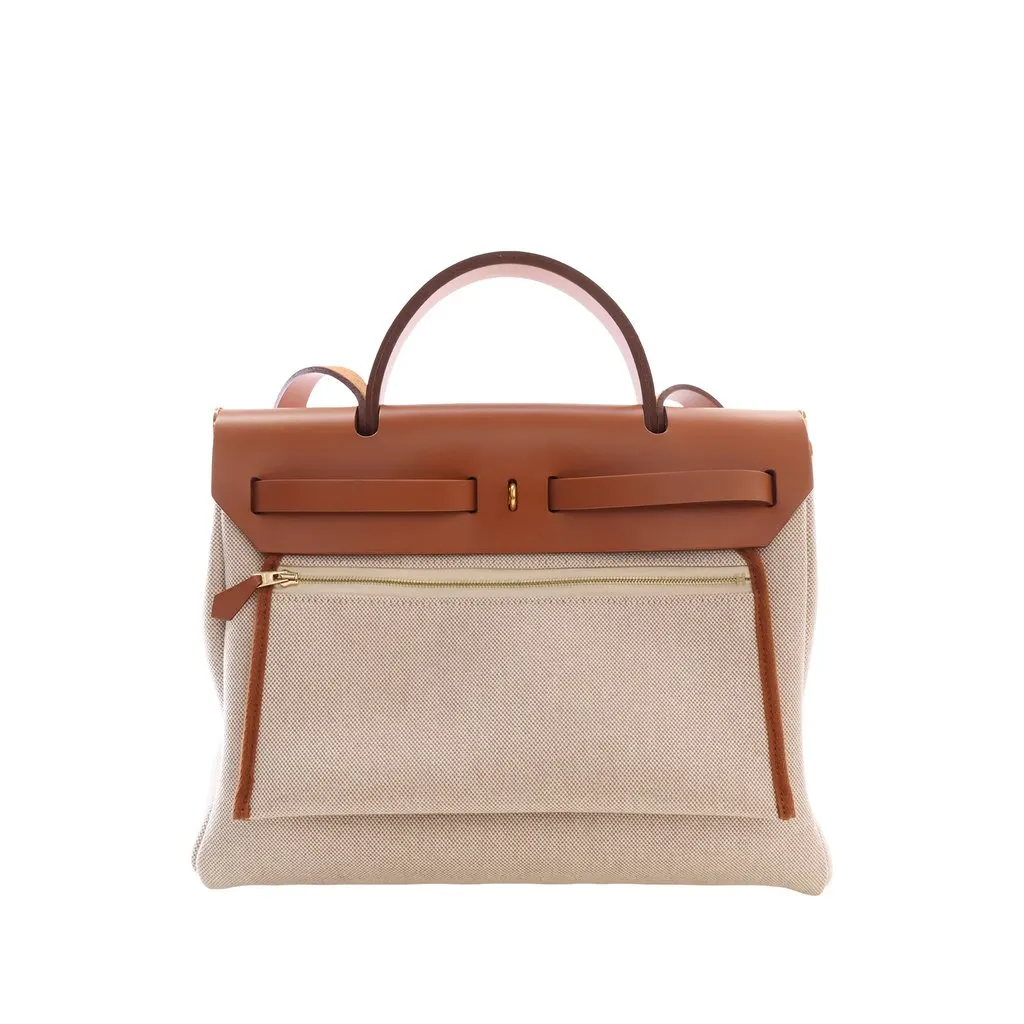 Hermès Toile H and Vache Hunter Brides de Gala Herbag Zip 31 Beige Very good - Back View