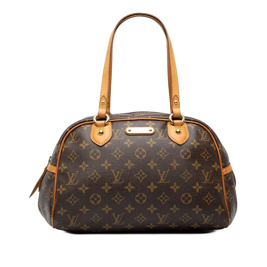 Louis Vuitton Monogram Montorgueil PM Brown Canvas Good - Front View