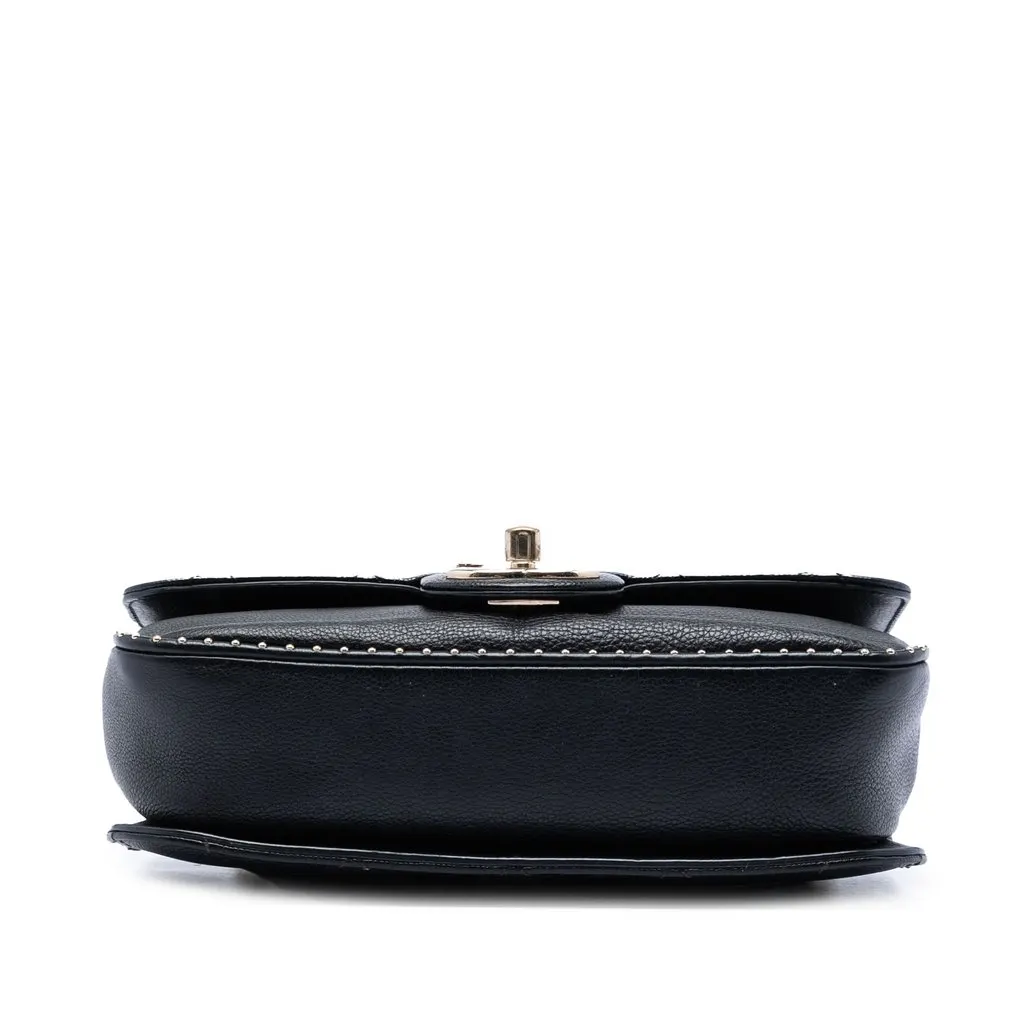 Chanel Small CC Quilted Caviar Studded Single Flap Black Leather Very good - Inside View