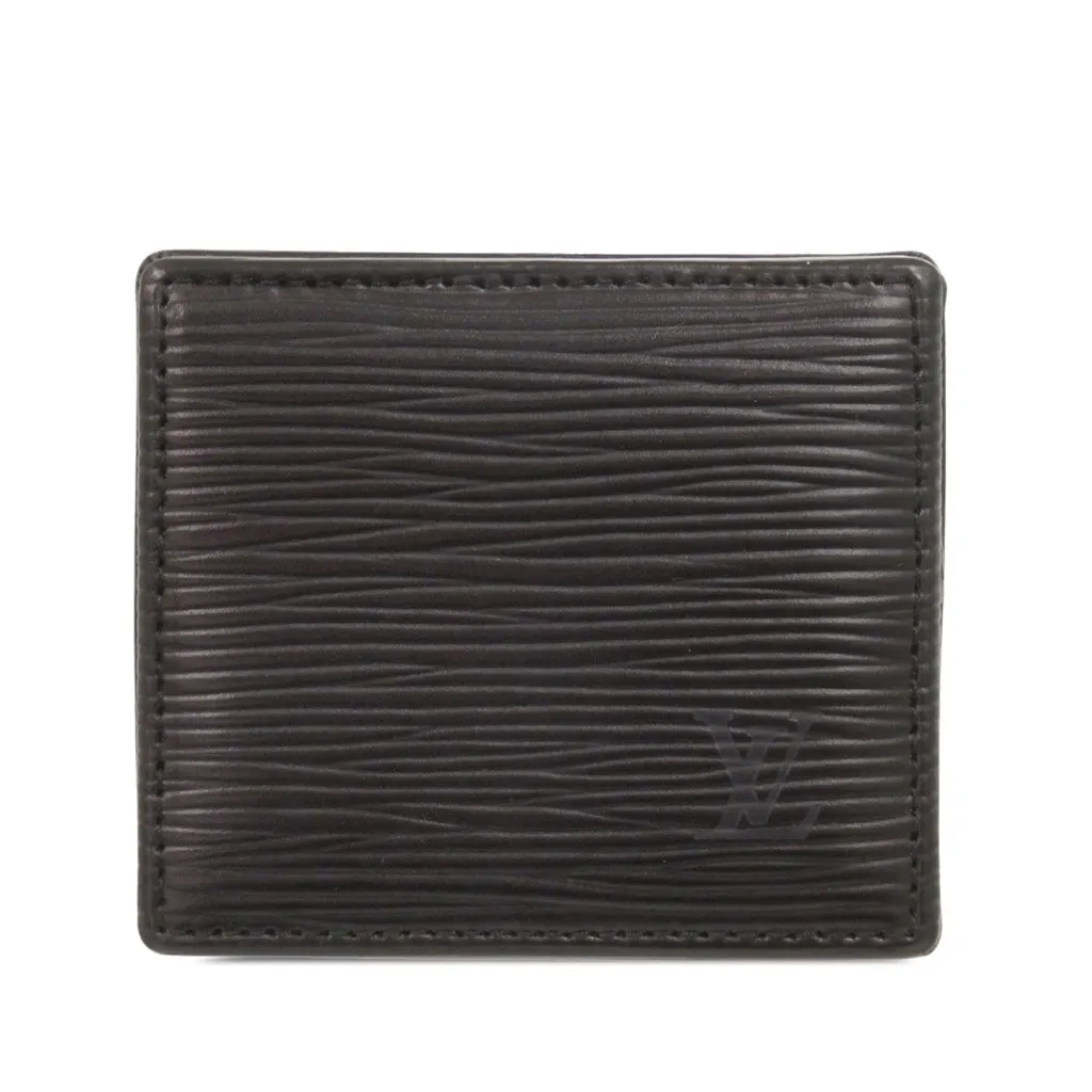Louis Vuitton Epi Porte Monnaie Boite Coin Case Black Leather Very good - Front View