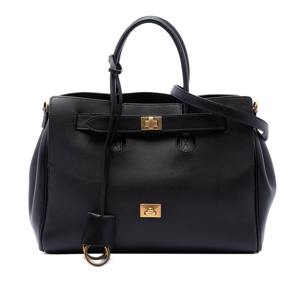 Balenciaga Small Smooth Calfskin Bel Air Carry All Tote Black Leather Very good - Front View
