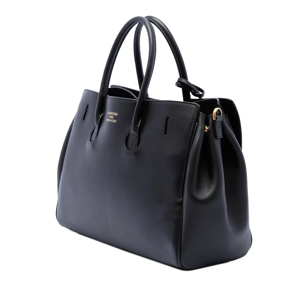 Balenciaga Small Smooth Calfskin Bel Air Carry All Tote Black Leather Very good - Back View