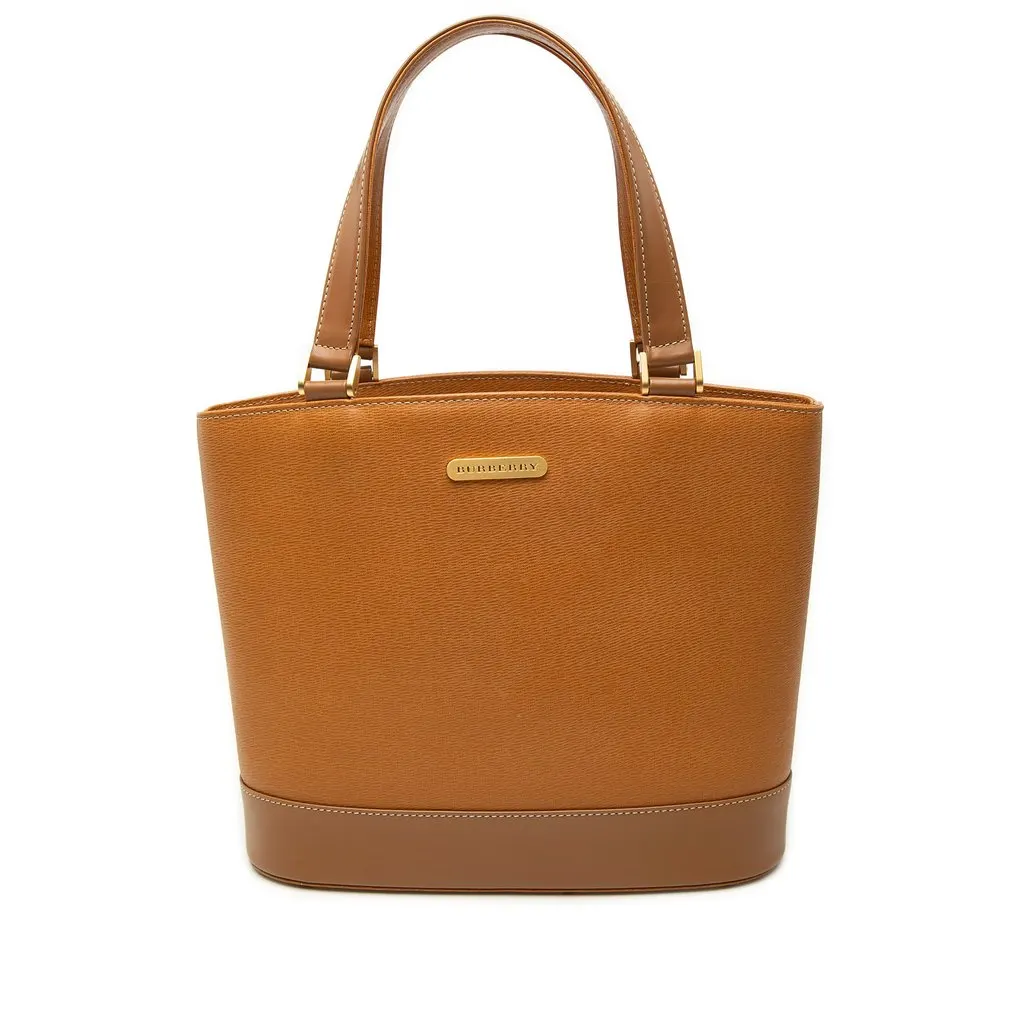 Burberry Leather Tote Brown Leather Very good - Front View