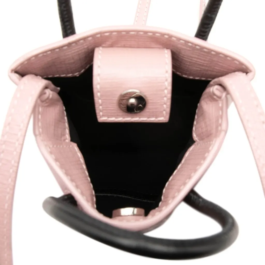 Balenciaga Mini Calfskin Logo Shopping Phone Holder Pink Leather Very good - Model View