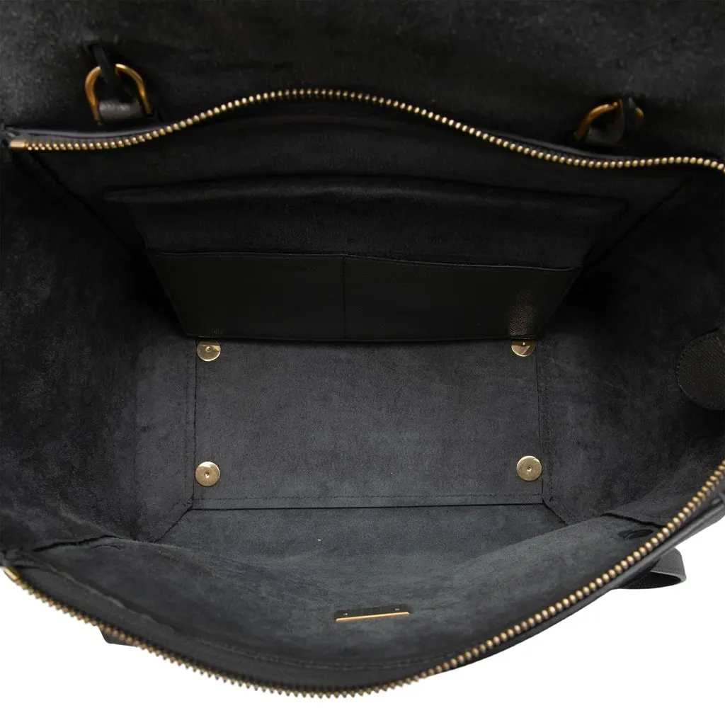 Celine Mini Leather Belt Bag Satchel Grey Leather Very good - Model View